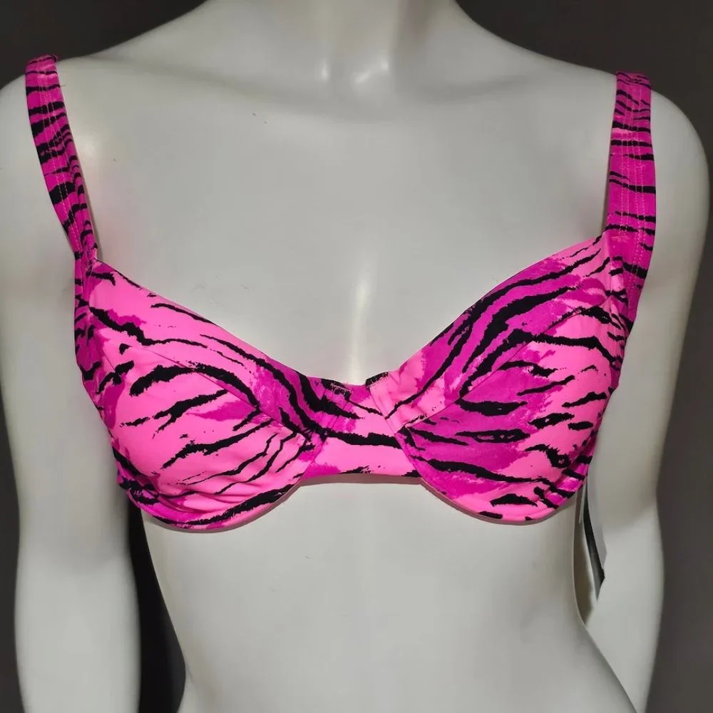 California Waves Topaz Tiger Underwire Bralette Bikini Top
